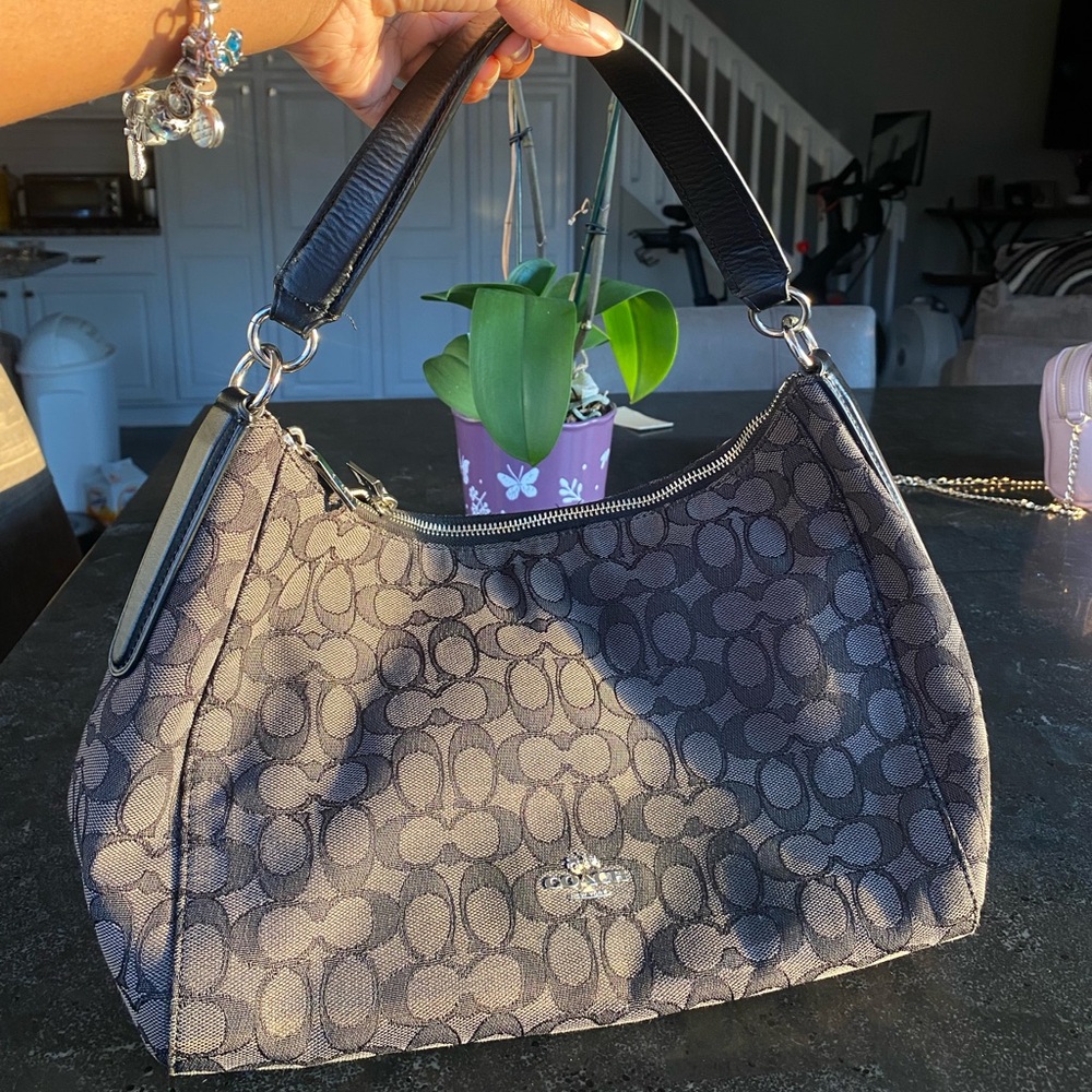 Coach Black Signature Canvas Shoulder Bag